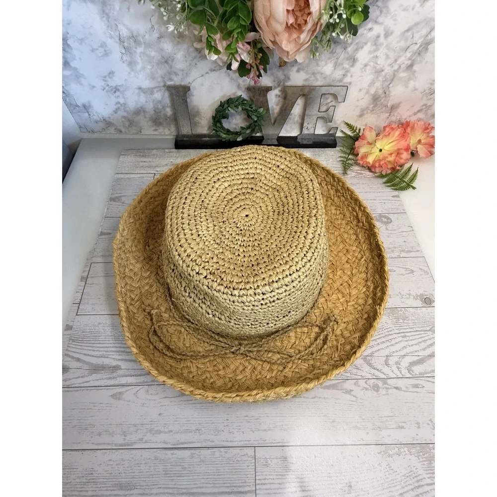 Orvis Straw Hat Womens Fedora Bucket Brim Fishing Beach Hiking Sun Protection 7